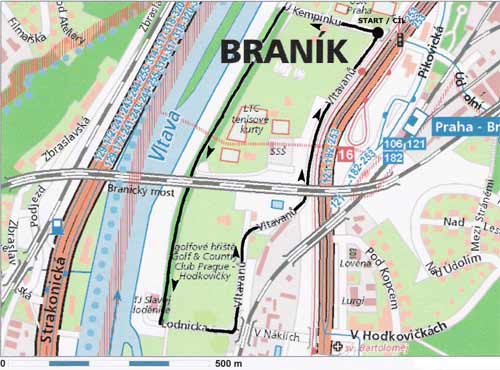 mapa vltavsky maraton